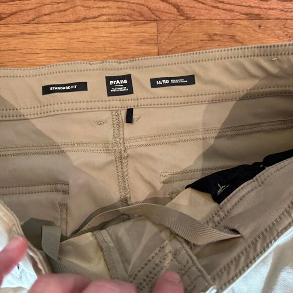 prAna Khaki Hiking Pants Womens 14 Standard Fit Outdoor Trail - Picture 2 of 9